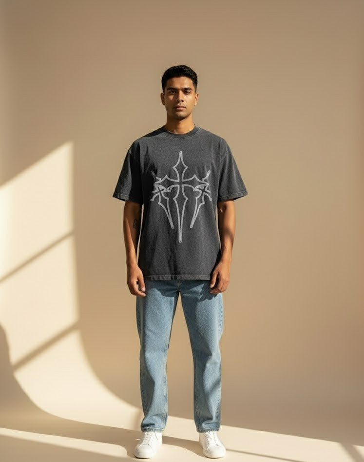 Vanguard Cross Acid-Wash T-shirt (Unisex)