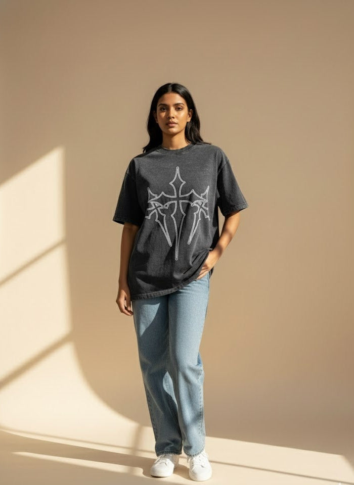 Vanguard Cross Acid-Wash T-shirt (Unisex)